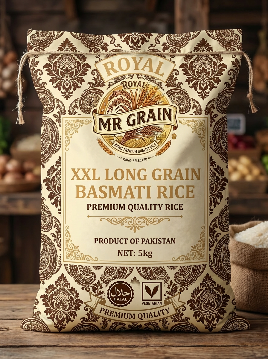 Mr Grain Premium Pakistani Basmati Rice 5kg bulk bag